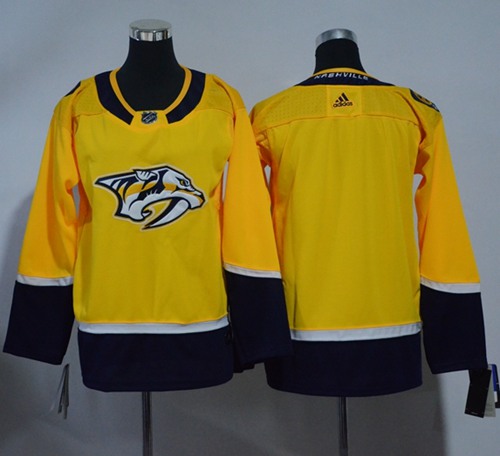 Adidas Nashville Predators Blank Yellow Home Authentic Stitched Youth NHL Jersey->youth nhl jersey->Youth Jersey